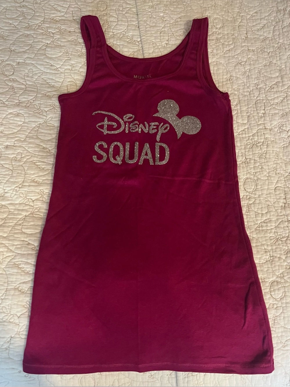 Merona women’s Berry Pink Disney Squad Glitter Tank